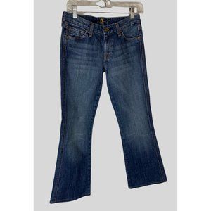 7 For All Mankind Women's Bootcut Jeans Embroidered Size 28 Medium Wash
